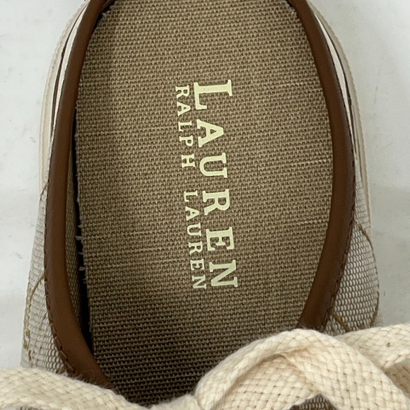 Ralph Lauren Cissy Camel Signature Fabric Mule Sneaker Women's Size 8.5B VTG NEW - Picture 8 of 14